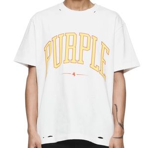 PURPLE BRAND White Collegiate T-Shirt XS